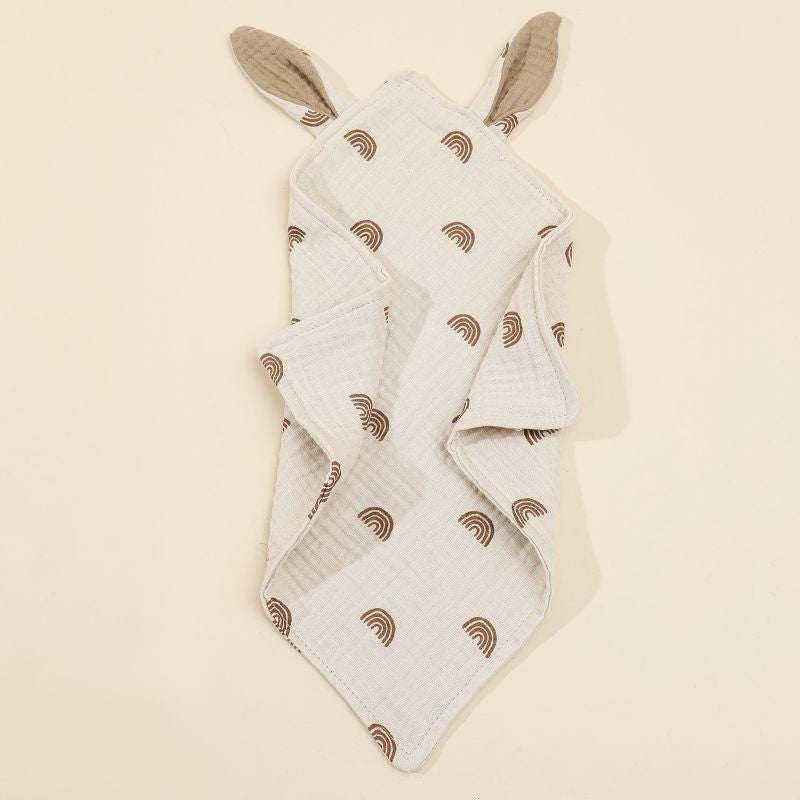 Doudou compagnon de tendresse en coton doux pour bébé peluche ourson plate légère et réconfortante