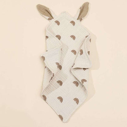 Doudou compagnon de tendresse en coton doux pour bébé peluche ourson plate légère et réconfortante