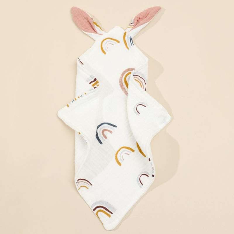 Doudou compagnon de tendresse en coton doux pour bébé forme ourson plat et léger adapté aux petites mains