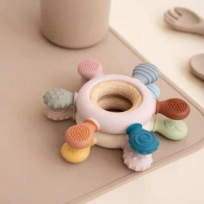 Anneau de dentition rose et beige