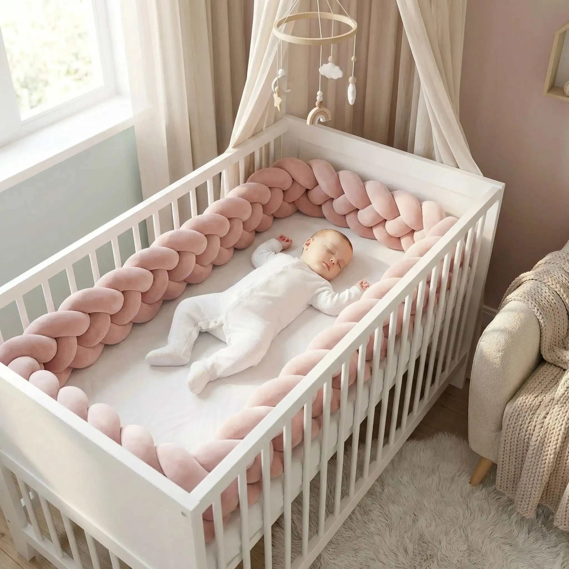bébé dort en toute securiter tresse de lit bébé chaleur douceur