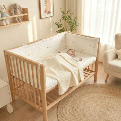 bébé dort paisiblement entourer de tour de lit ourson