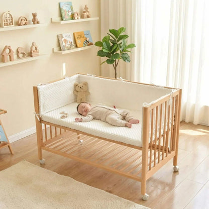 bébé dort tour de lit bebe cocon blanc