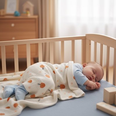 bébé  enrouler sous sa Couverture bébé 