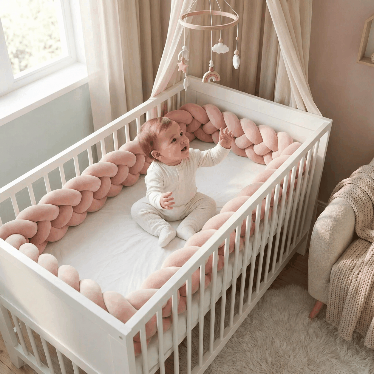 Tresse de lit bébé | Doudoux 4 brins