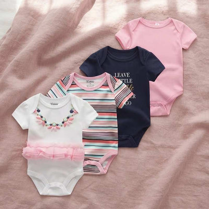 Lot de bodies bébé fille Body bebe fille | ConfortCoton en coton, rose, marine et blanc, unis, rayés ou ornés de tulle.