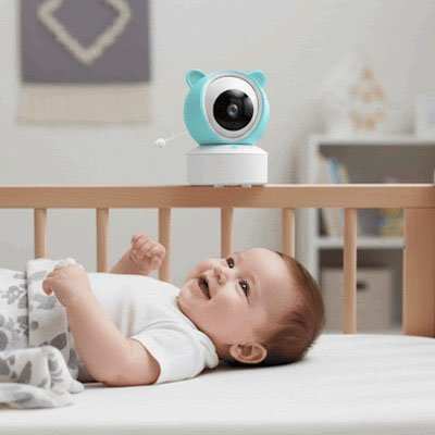 Camera bébé HD Vision nocturne accroché au lit de bébé