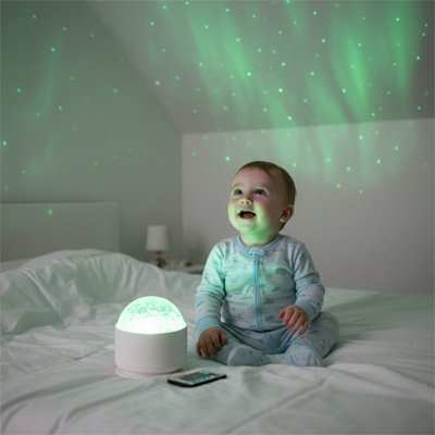  couleur verte projeter par la veilleuse projection 