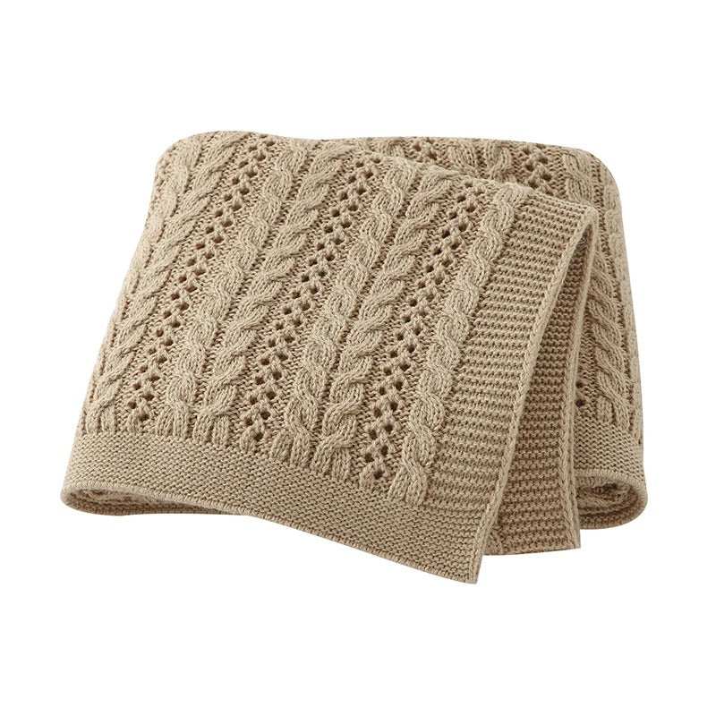 couverture bebe tricot beige