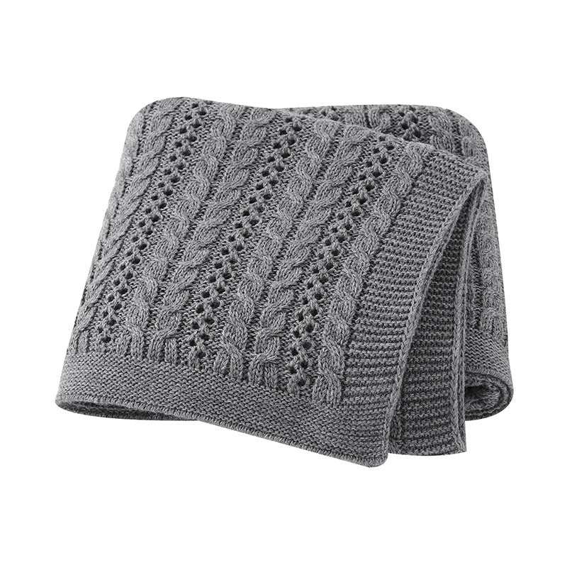 couverture bebe tricot gris