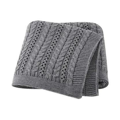 couverture bebe tricot gris
