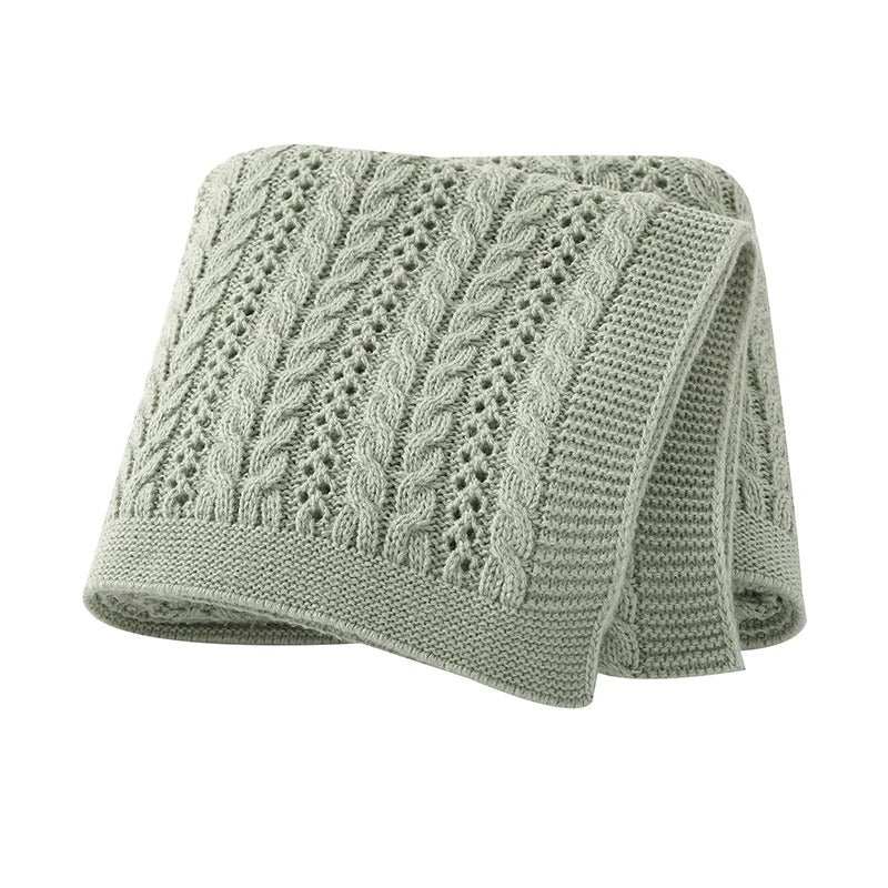 couverture bebe tricot vert