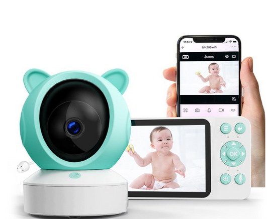 Caméra bébé avec vision nocturne sans wifi et écran de surveillance portable