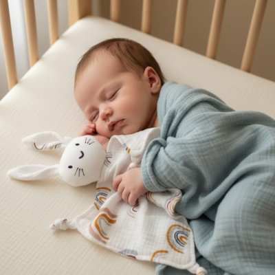 Doudou lapin aide bebe a mieux dormir
