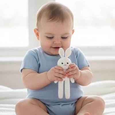 Doudou lapin blanc