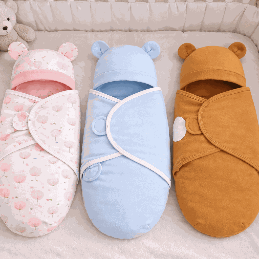emaillotage couverture rose bleu marron bien dormir