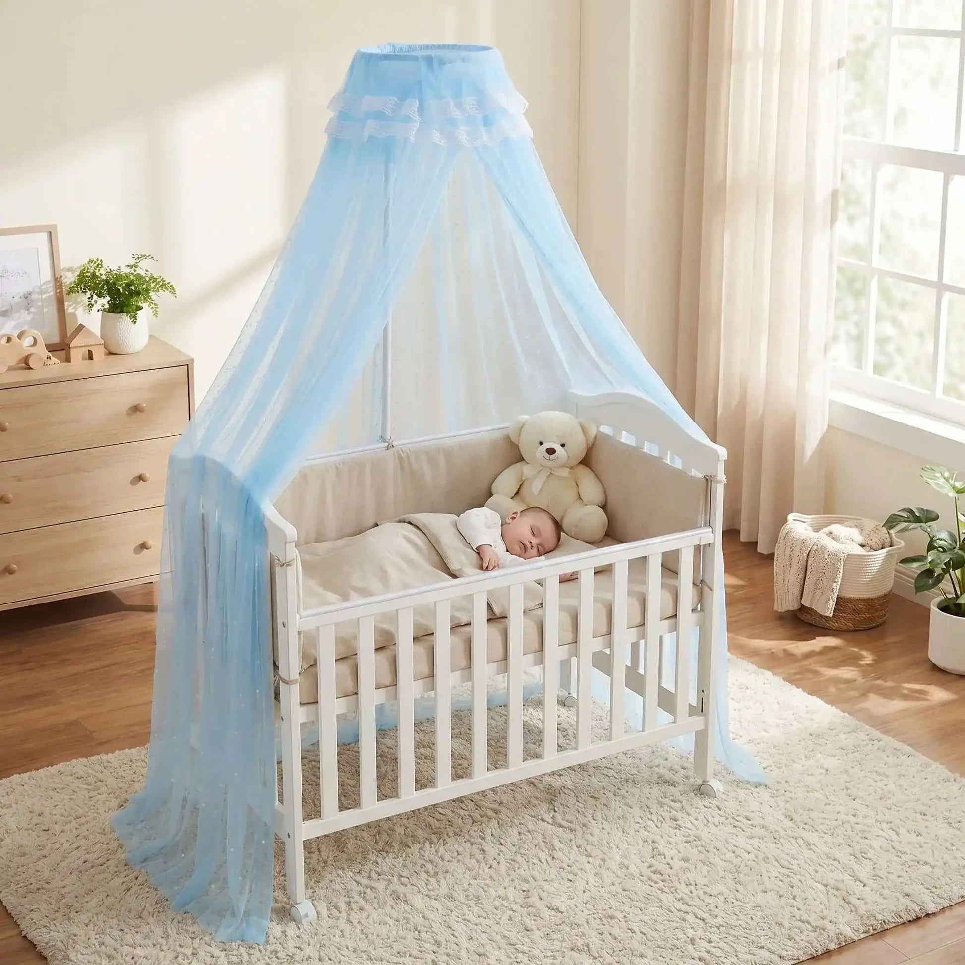 ciel de lit bébé en tulle délicat pour un cocon protecteur et apaisant