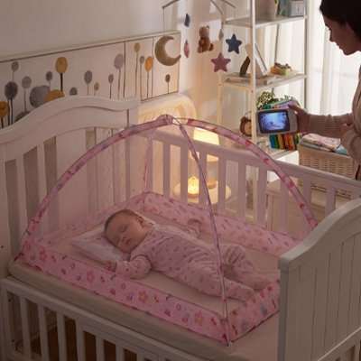 Moustiquaire lit bébé rose 