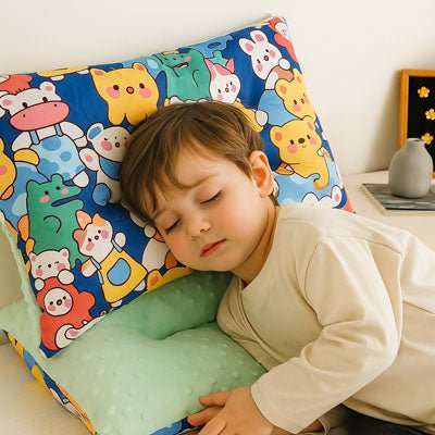 Oreiller enfant ergonomique bleu