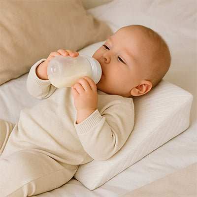 Plan incline pour bébé blanc avec bébé dessus
