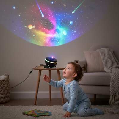Projecteur enfant bébé regardant les formes au plafond
