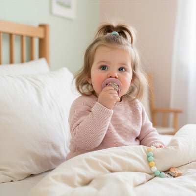 Tétine bébé physiologique dans la bouche de bébé