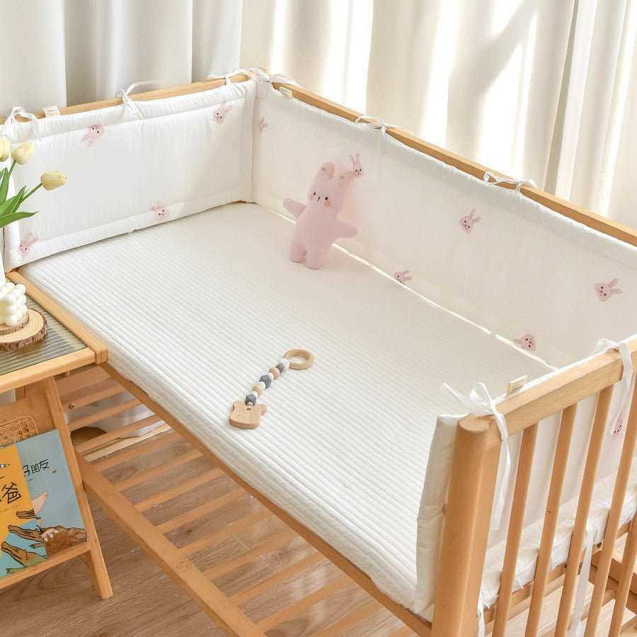 tour de lit bebe lapin rose