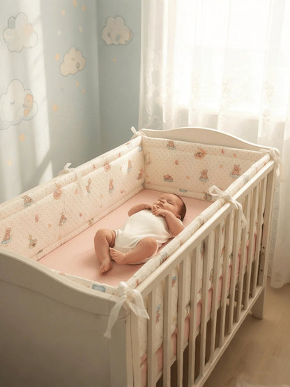 bébé entourer de tour de lit ourson