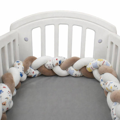 Tour de lit tresse modele imprimer marron