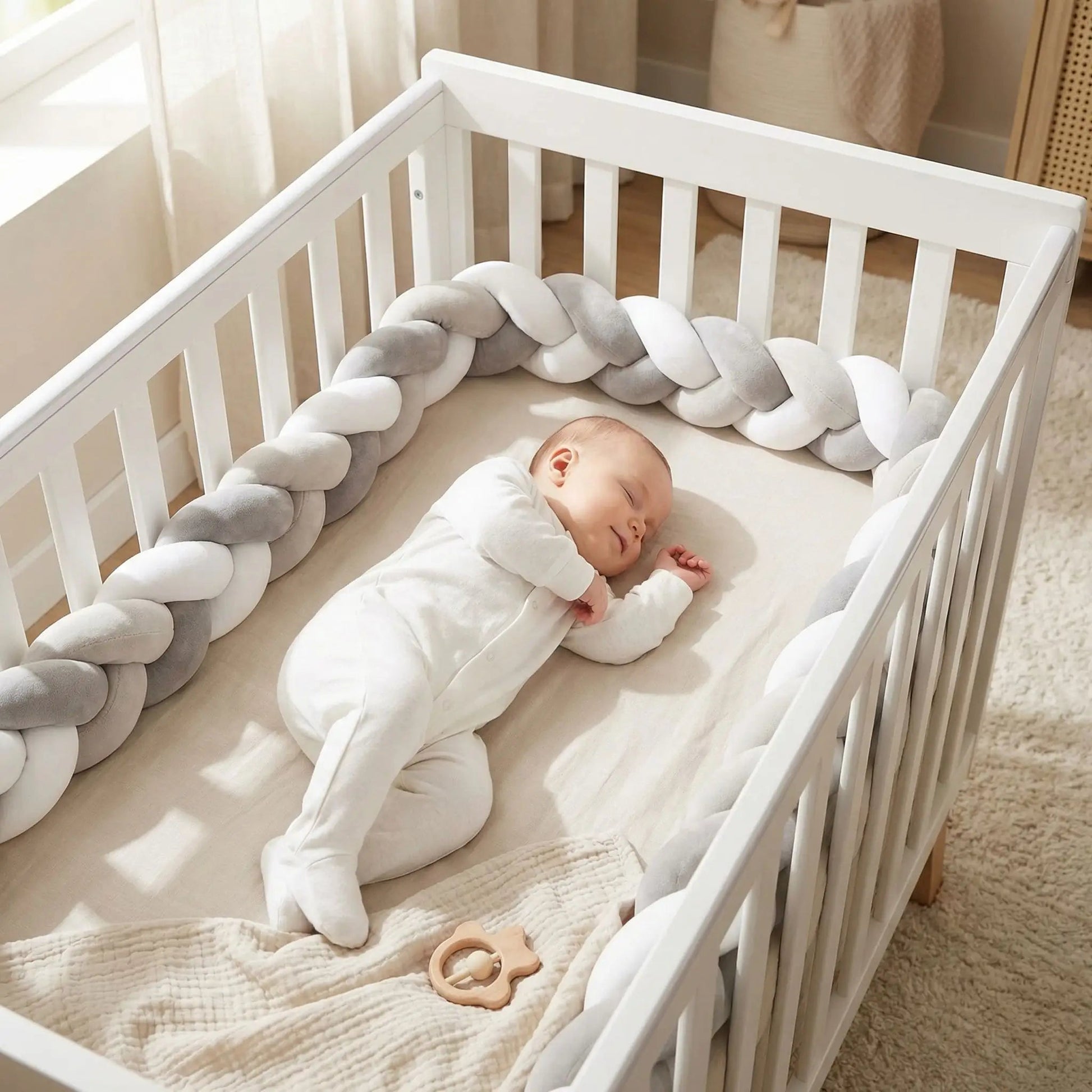 bébé dort profondément de tour de lit tresse