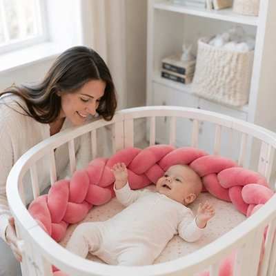 Tour de lit tresse ultra-doux en tissu tressé pour protection bébé