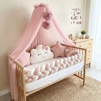 tresse de lit bébé cocon douillet rose banc