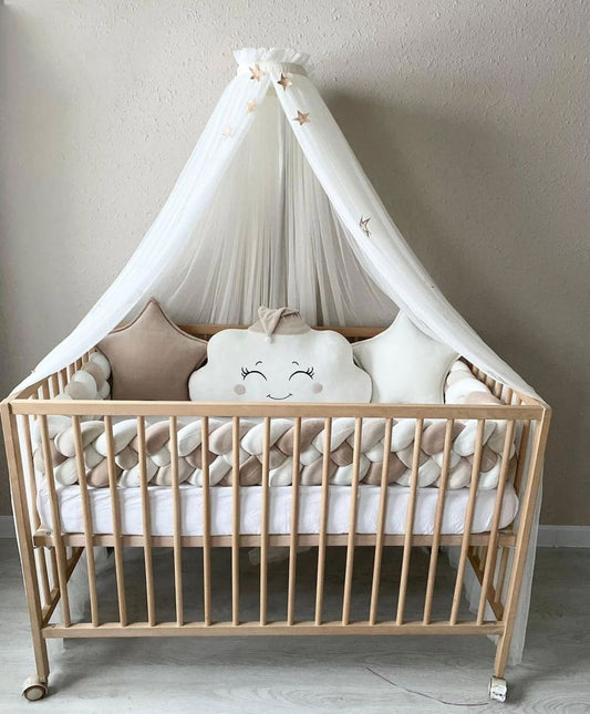 tresse de lit bébé cocon douillet beige blanc