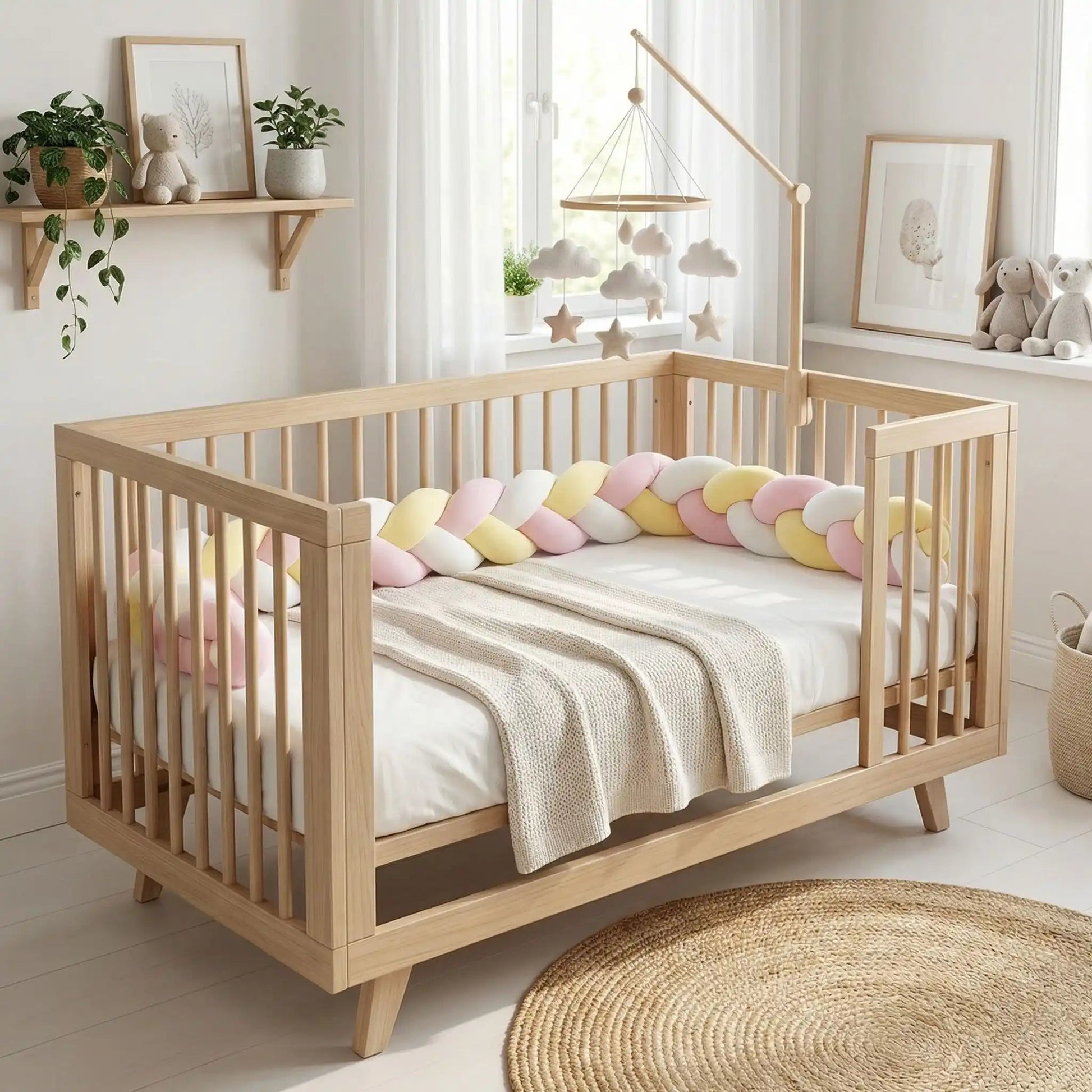 chambre décorer avec une belle tresse de lit bébé douceur