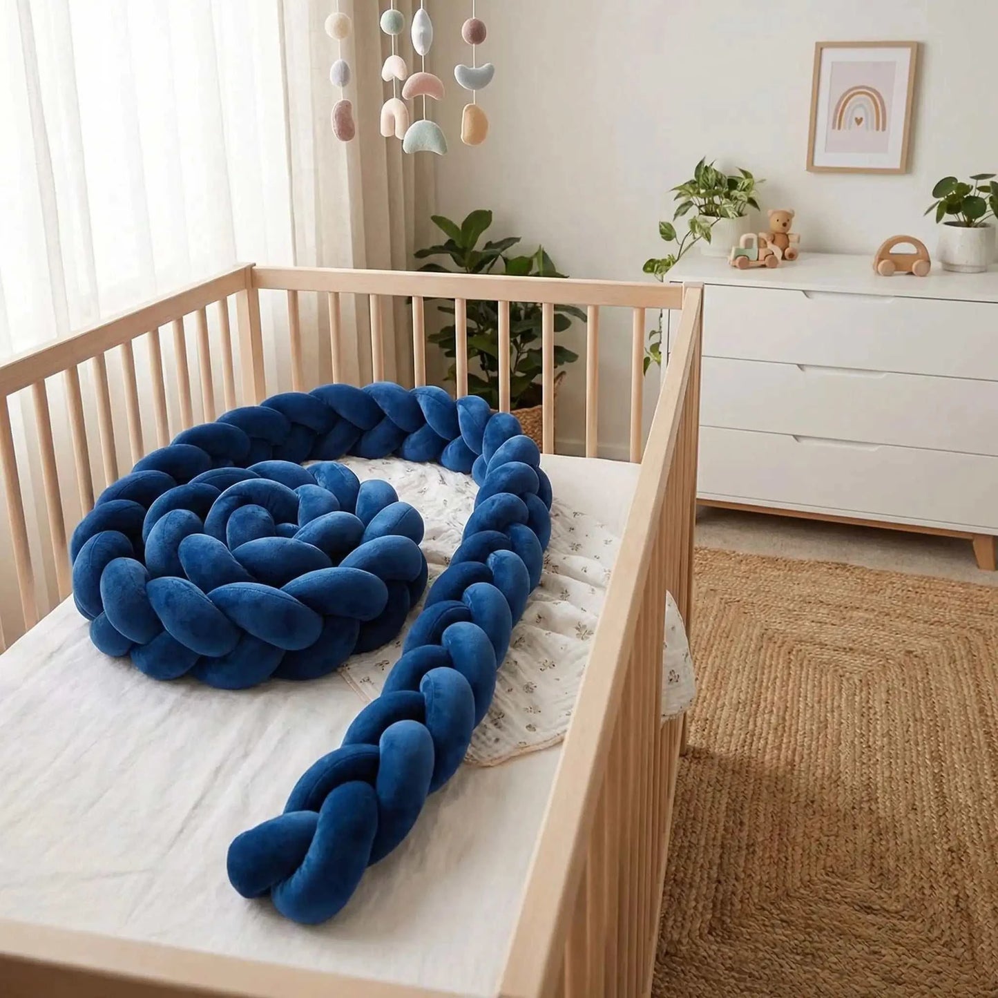 tresse de lit bebe bleu marine