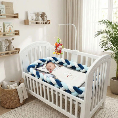 bébé dort entourer de tresse de lit bebe