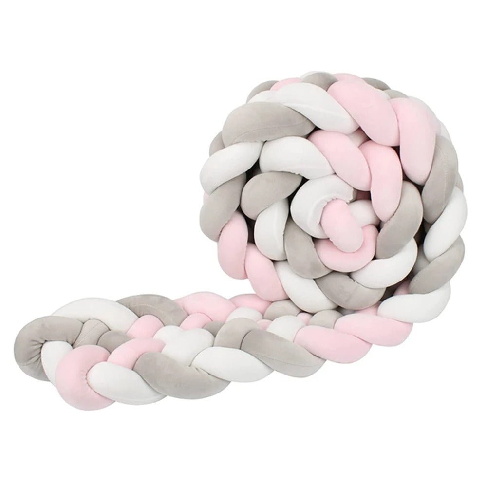 tresse de lit 6brins gris rose blanc