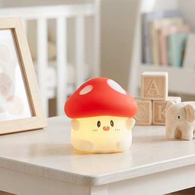 Veilleuse bébé en forme de champignon à lumière douce et réglable pour nuits apaisées