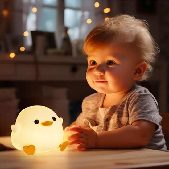 Veilleuse bébé jouet et Lumiere en forme de poussin