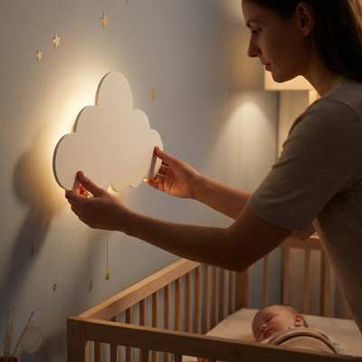 Veilleuse murale nuage blanc