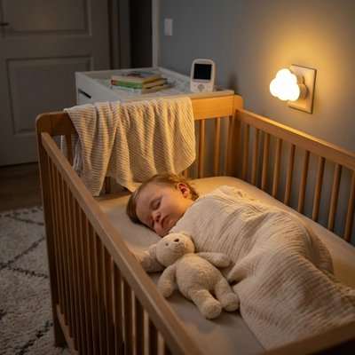 Veilleuse murale design nuage émettant une lumière douce et chaleureuse pour nuits sereines